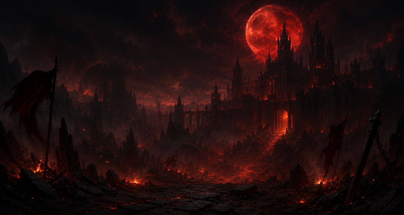 The Hell Blood Moon Background